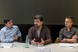 NacióDigital constitueix el seu Consell Editorial Genís Roca al centre. A dreta, Brice Lafontaine. A esquerra, Jesús Purroy
