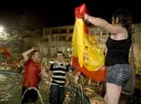 Celebració de la victòria de «La Roja» a Manlleu 