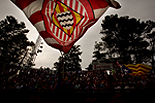 Futbol: Girona 1 - Saragossa 4 Aficionats del Girona durant el partit entre el Girona i el Saragossa.
