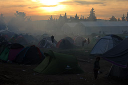Camp de refugiats d'Idomeni, a la frontera entre Grècia i Macedònia 