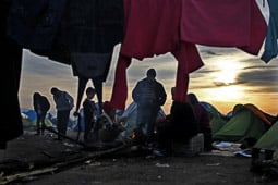 Camp de refugiats d'Idomeni, a la frontera entre Grècia i Macedònia 