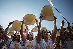 Diada Nacional 2016: manifestació a Salt Ambient durant la tarda a Salt