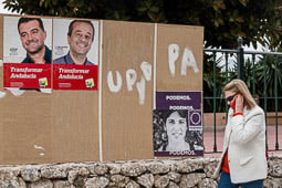 Eleccions andaluses 2015 Cartells electorals a Nerja, Màlaga.