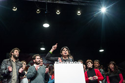Eleccions andaluses 2015 Teresa Rodríguez, en un moment de la seva intervenció després de conèixer els resultats. 