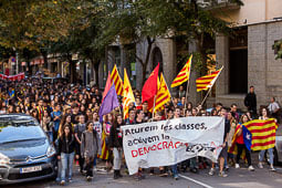 Manifestació d'estudiants a Vic en defensa de la consulta del 9-N 