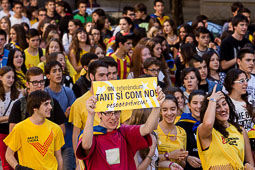 Manifestació d'estudiants a Vic en defensa de la consulta del 9-N 